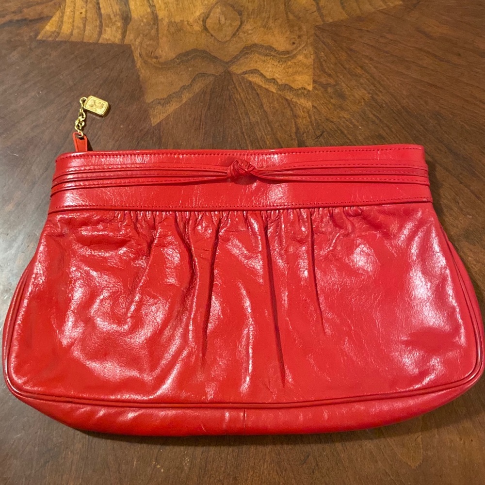 Vintage Patent Faux Leather Purse Clutch